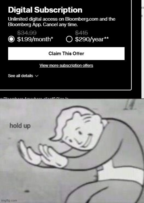They need a new CFO | image tagged in fallout hold up,memes,math,fun | made w/ Imgflip meme maker