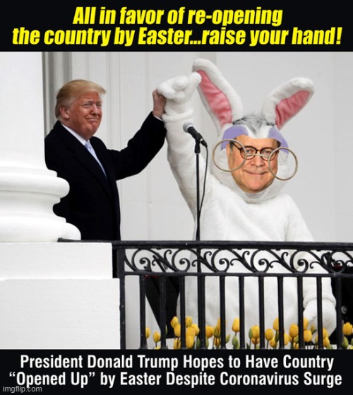 Down the Rabbit-Hole... | image tagged in memes,donald trump,william barr,coronavirus,easter bunny | made w/ Imgflip meme maker
