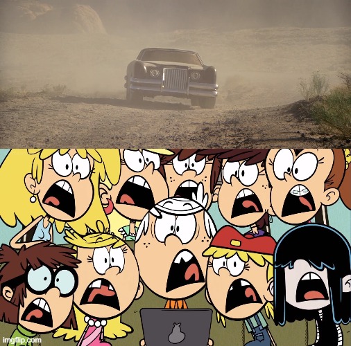 The Car scares the Loud siblings | image tagged in the loud house | made w/ Imgflip meme maker