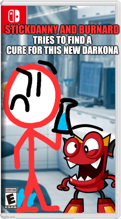 Before you ask, Mr Peanut isn't here this time because he's finding the Kool Aid Man | STICKDANNY AND BURNARD; TRIES TO FIND A CURE FOR THIS NEW DARKONA | image tagged in mixels,stickdanny,darkona,burnard,memes | made w/ Imgflip meme maker