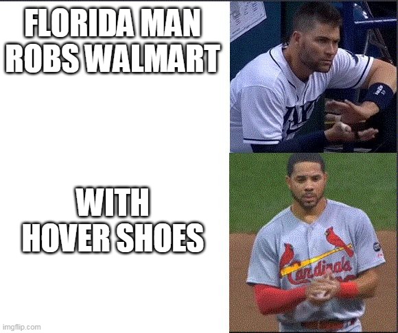 I appreciate this more than most people (see description) | FLORIDA MAN ROBS WALMART; WITH HOVER SHOES | image tagged in i appreciate this more than most people see description | made w/ Imgflip meme maker