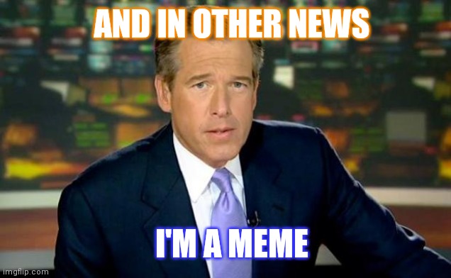 Brian Williams Was There | AND IN OTHER NEWS; I'M A MEME | image tagged in memes,brian williams was there,dumb and dumber,liars,democratic party | made w/ Imgflip meme maker