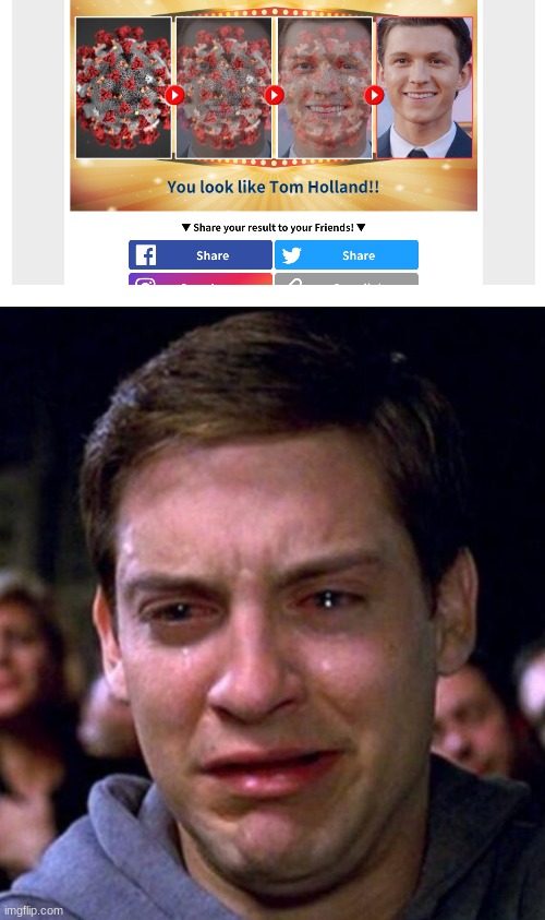 Spiderman Crying | image tagged in spiderman crying | made w/ Imgflip meme maker