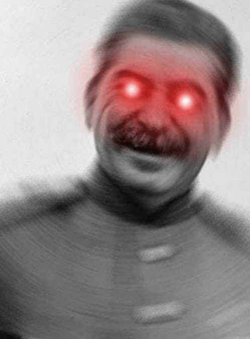 Stalin with red eyes Blank Meme Template