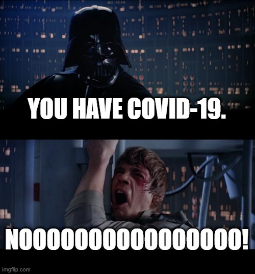 Star Wars No | YOU HAVE COVID-19. NOOOOOOOOOOOOOOOO! | image tagged in memes,star wars no | made w/ Imgflip meme maker