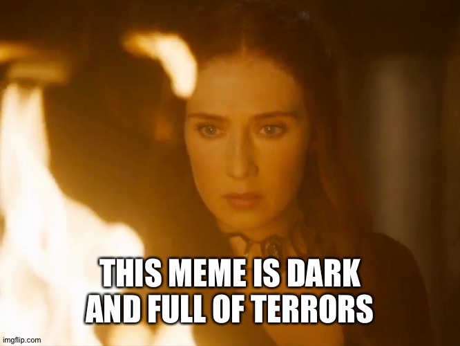 The Red Witch | THIS MEME IS DARK AND FULL OF TERRORS | image tagged in the red witch | made w/ Imgflip meme maker