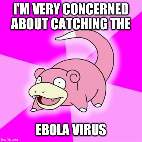 Slowpoke | I'M VERY CONCERNED ABOUT CATCHING THE; EBOLA VIRUS | image tagged in memes,slowpoke,AdviceAnimals | made w/ Imgflip meme maker