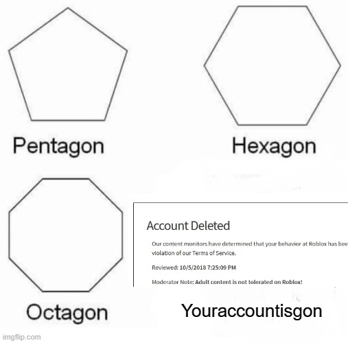 Pentagon Hexagon Octagon Meme | Youraccountisgon | image tagged in memes,pentagon hexagon octagon | made w/ Imgflip meme maker