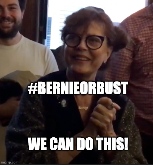 Susan Sarandon Is Ready | #BERNIEORBUST; WE CAN DO THIS! | image tagged in susan sarandon,bernie or bust | made w/ Imgflip meme maker