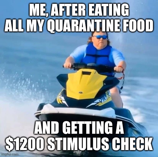ME, AFTER EATING ALL MY QUARANTINE FOOD; AND GETTING A $1200 STIMULUS CHECK | image tagged in tigerking,stimulus,quarantine | made w/ Imgflip meme maker