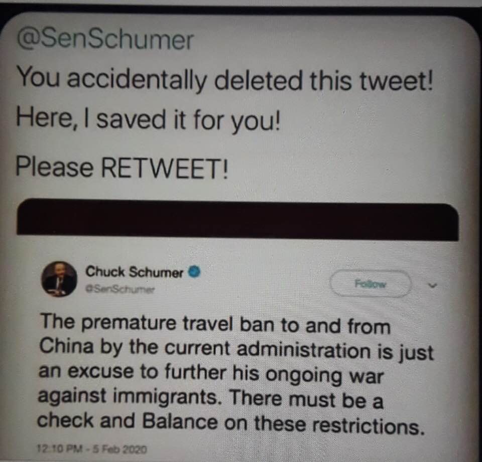 Chuck Schumer Deleted Tweet! Blank Meme Template