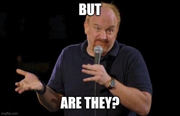 Louis ck but maybe | BUT ARE THEY? | image tagged in louis ck but maybe | made w/ Imgflip meme maker