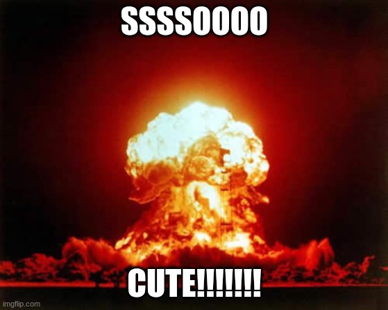 Nuclear Explosion Meme | SSSSOOOO; CUTE!!!!!!! | image tagged in memes,nuclear explosion | made w/ Imgflip meme maker
