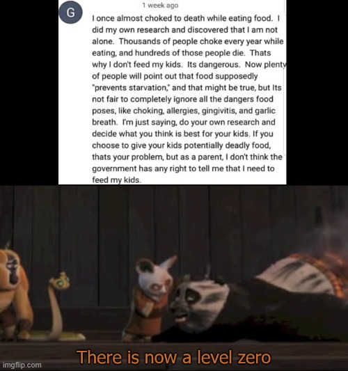 There is now a level zero | image tagged in there is now a level zero,kung fu panda,shefu,anti vax | made w/ Imgflip meme maker
