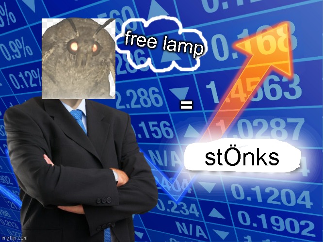 Empty Stonks | free lamp; =; stÖnks | image tagged in empty stonks | made w/ Imgflip meme maker