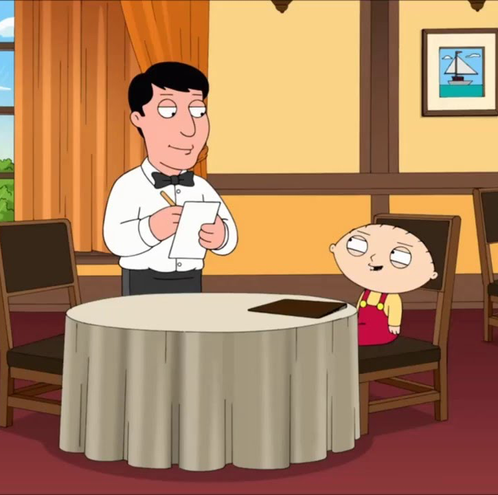 High Quality Stewie waiter Blank Meme Template