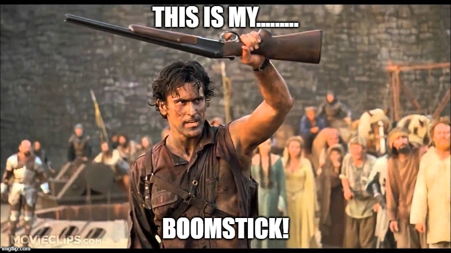 BOOMSTICK | THIS IS MY......... BOOMSTICK! | image tagged in boomstick | made w/ Imgflip meme maker