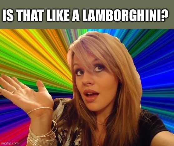 Dumb Blonde Meme | IS THAT LIKE A LAMBORGHINI? | image tagged in memes,dumb blonde | made w/ Imgflip meme maker