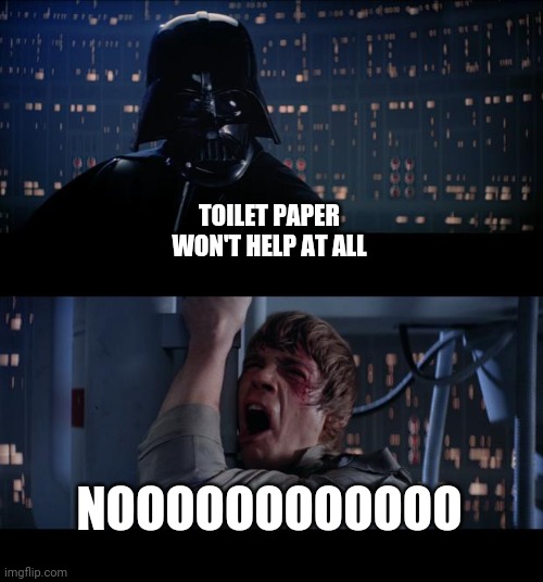 NOOOOOOOOOOOOOOOOOOOOOOOOOOOOOOOOOOOOOOOOOOOOOOOOOOO!!!!!!!!! | TOILET PAPER WON'T HELP AT ALL; NOOOOOOOOOOOO | image tagged in memes,star wars no,toilet paper | made w/ Imgflip meme maker