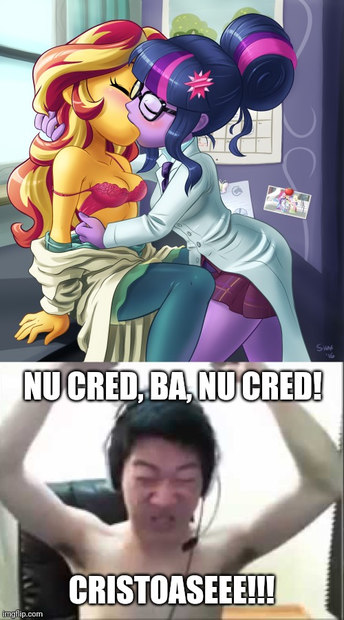 un maimutzoi reactioneaza la micu meu poney | NU CRED, BA, NU CRED! CRISTOASEEE!!! | image tagged in memes,funny | made w/ Imgflip meme maker