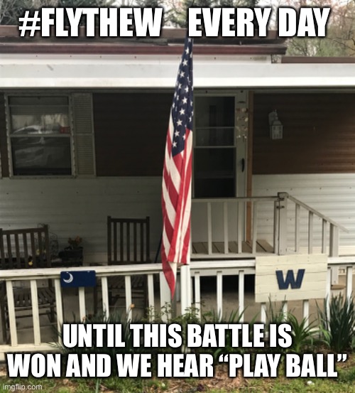 #FLYTHEW    EVERY DAY; UNTIL THIS BATTLE IS WON AND WE HEAR “PLAY BALL” | image tagged in coronavirus,chicago cubs,mlb baseball | made w/ Imgflip meme maker