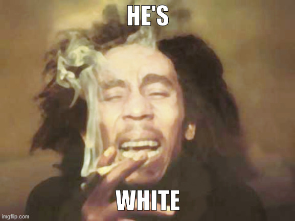 he's white | HE'S; WHITE | image tagged in he's white,realfunny | made w/ Imgflip meme maker