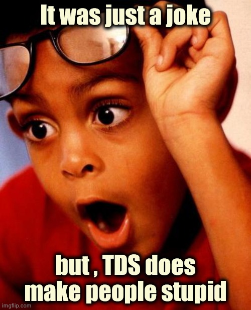 Wow | It was just a joke but , TDS does make people stupid | image tagged in wow | made w/ Imgflip meme maker