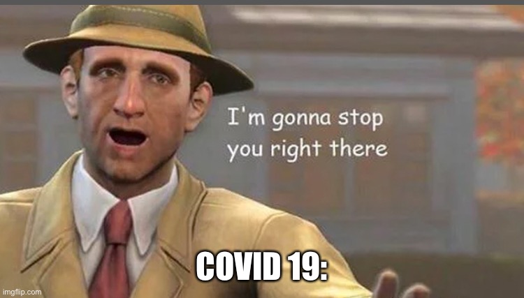 I’m gonna have to stop right there | COVID 19: | image tagged in im gonna have to stop right there | made w/ Imgflip meme maker