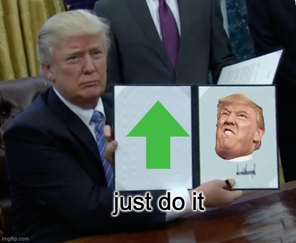 Trump Bill Signing | just do it | image tagged in memes,trump bill signing | made w/ Imgflip meme maker
