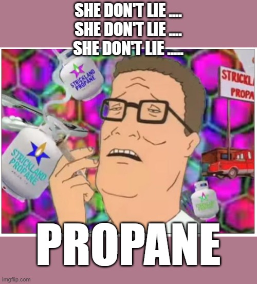  SHE DON'T LIE ....
SHE DON'T LIE ....
SHE DON'T LIE ..... PROPANE | image tagged in hank hill | made w/ Imgflip meme maker