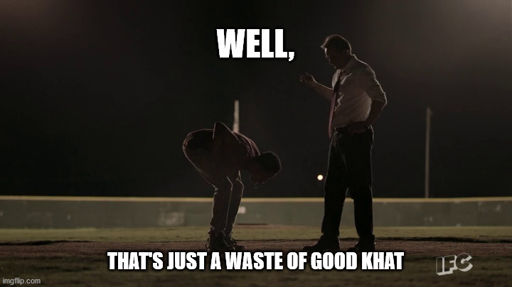 Khat Brockmire | WELL, THAT'S JUST A WASTE OF GOOD KHAT | image tagged in brockmire,khat | made w/ Imgflip meme maker