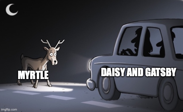 Deer In The Headlights | DAISY AND GATSBY; MYRTLE | image tagged in deer in the headlights | made w/ Imgflip meme maker