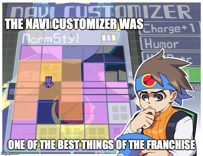Navi Customizer | THE NAVI CUSTOMIZER WAS; ONE OF THE BEST THINGS OF THE FRANCHISE | image tagged in megaman,megaman nt warrior,megaman battle network,memes | made w/ Imgflip meme maker