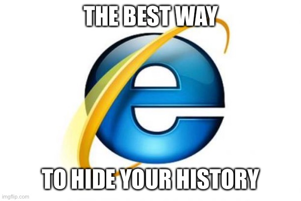 Internet Explorer Meme | THE BEST WAY; TO HIDE YOUR HISTORY | image tagged in memes,internet explorer,internet dating | made w/ Imgflip meme maker