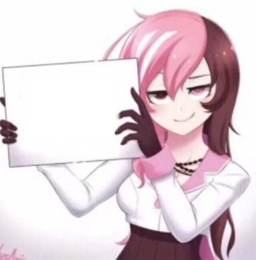 Anime girl holding sign Blank Meme Template