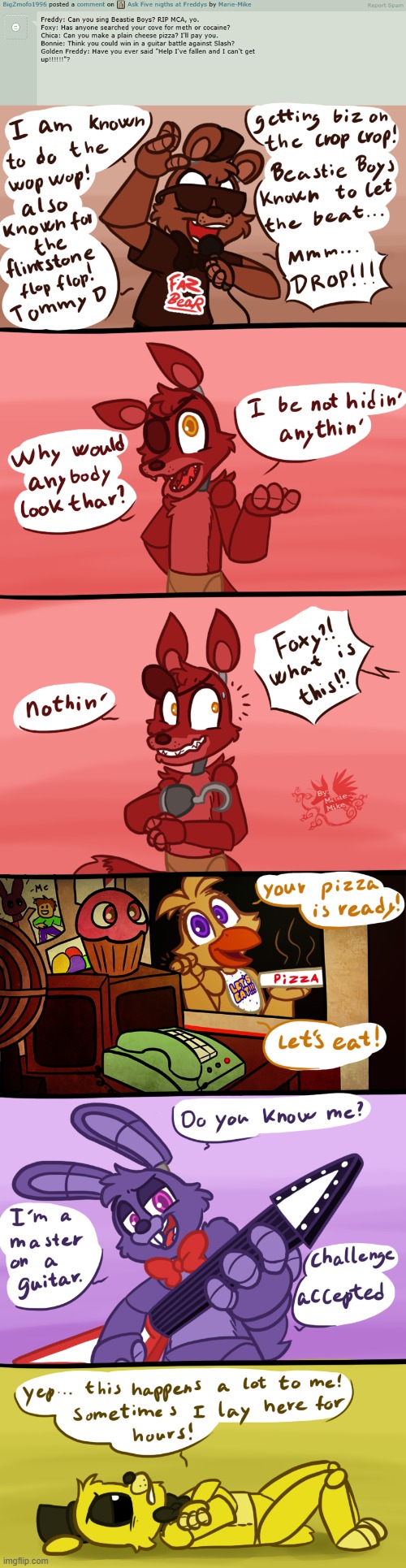 image tagged in five nights at freddys,freddy fazbear,foxy five nights at freddy's,chica,bonnie,golden freddy | made w/ Imgflip meme maker