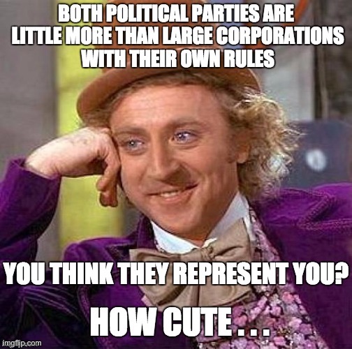 If you think Trump or Hillary or anyone else whom is a politician really cares about you, you are sadly mistaken....... | image tagged in democrats,republicans,politics | made w/ Imgflip meme maker