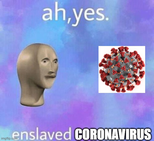 Ah Yes enslaved | CORONAVIRUS | image tagged in ah yes enslaved | made w/ Imgflip meme maker