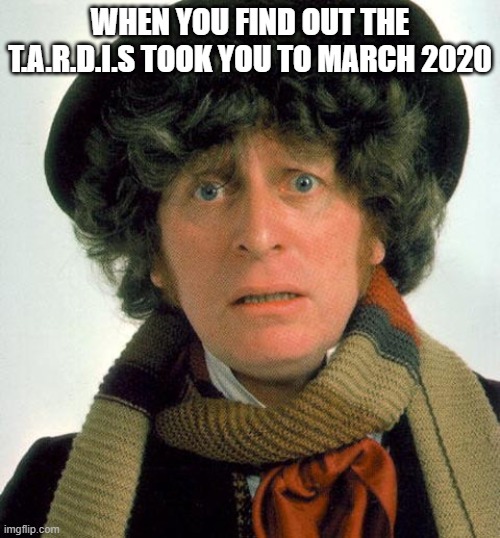 Doctor Who worried | WHEN YOU FIND OUT THE T.A.R.D.I.S TOOK YOU TO MARCH 2020 | image tagged in doctor who worried | made w/ Imgflip meme maker