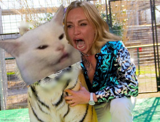 image tagged in two women yelling at a cat,tiger king | made w/ Imgflip meme maker