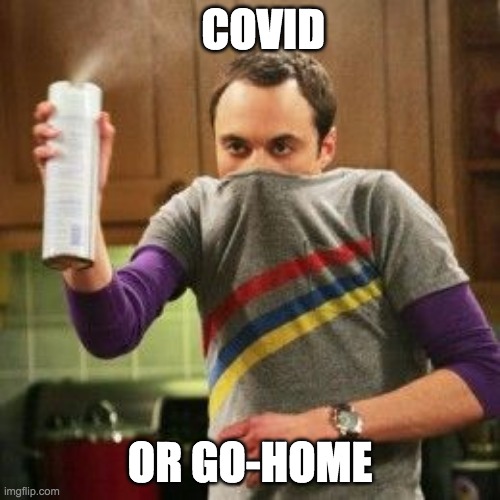 co-vid_go-home | COVID; OR GO-HOME | image tagged in covid-19,covid19,covid 19,covid,stay home,sheldon cooper | made w/ Imgflip meme maker