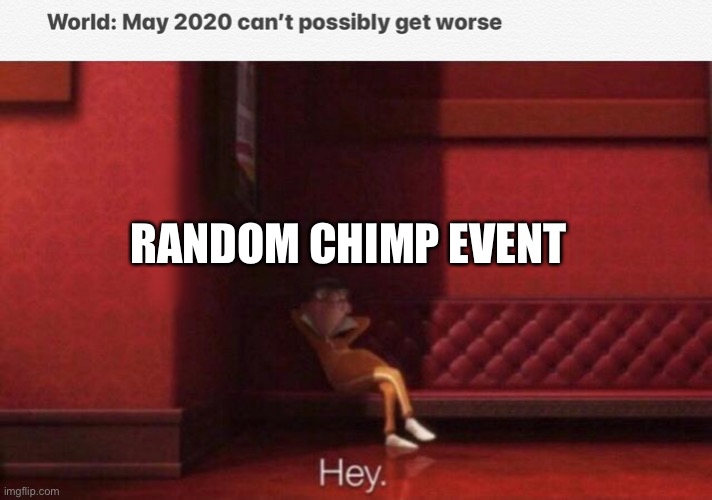 RANDOM CHIMP EVENT | image tagged in memes | made w/ Imgflip meme maker