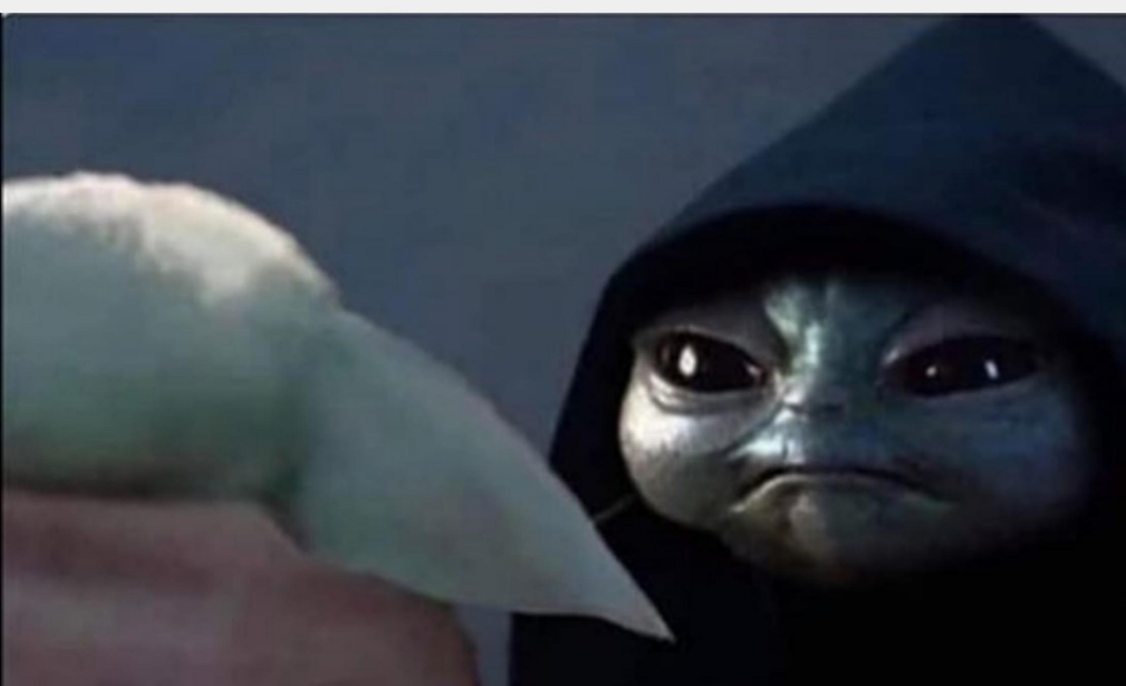 High Quality dark baby Yoda Blank Meme Template