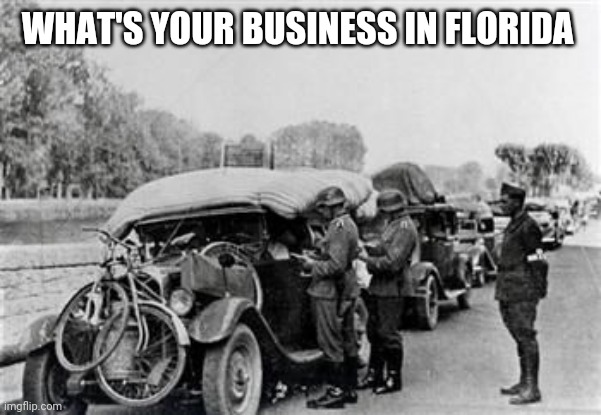 Grammar checkpoint | WHAT'S YOUR BUSINESS IN FLORIDA | image tagged in grammar checkpoint | made w/ Imgflip meme maker