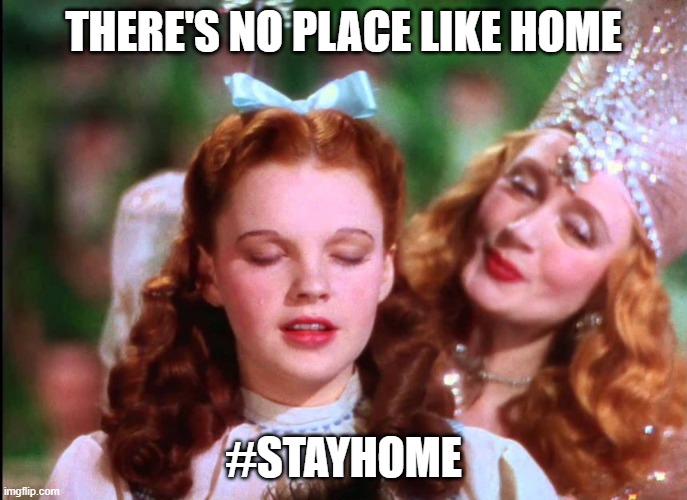 There's no place like home | THERE'S NO PLACE LIKE HOME; #STAYHOME | image tagged in coronavirus,corona virus,corona,covid-19,covid19,stay home | made w/ Imgflip meme maker