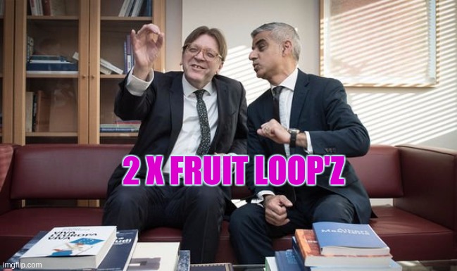 2 X FRUIT LOOP'Z | image tagged in parliament,london,england,great britain,sadiq khan,treason | made w/ Imgflip meme maker