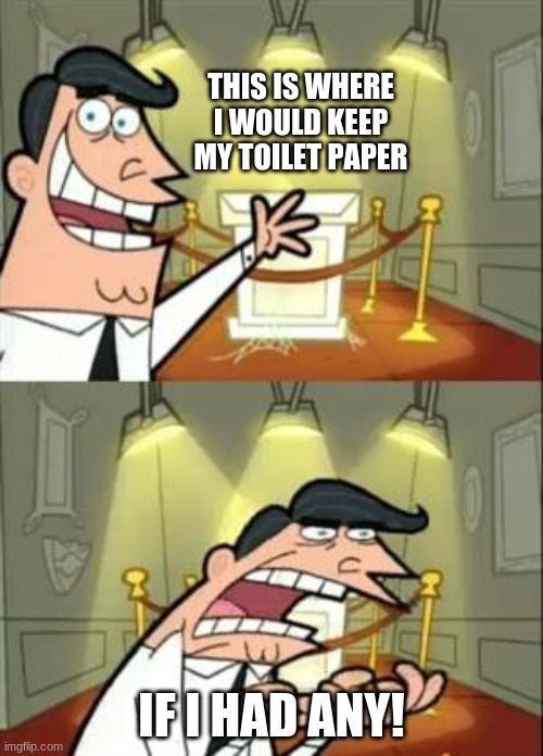 This Is Where I'd Put My Trophy If I Had One | THIS IS WHERE I WOULD KEEP MY TOILET PAPER; IF I HAD ANY! | image tagged in memes,this is where i'd put my trophy if i had one | made w/ Imgflip meme maker