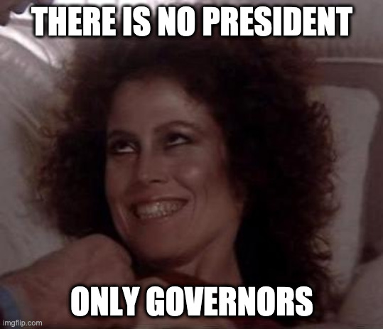 No Dana; only ZUUL | THERE IS NO PRESIDENT; ONLY GOVERNORS | image tagged in no dana only zuul | made w/ Imgflip meme maker