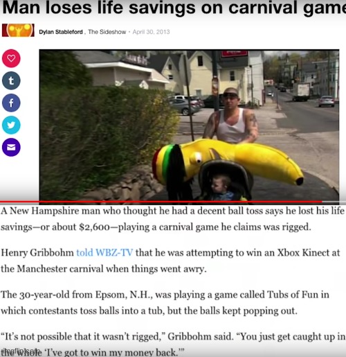 man loses life savings to a carnival game | image tagged in memes,bad for your health | made w/ Imgflip meme maker