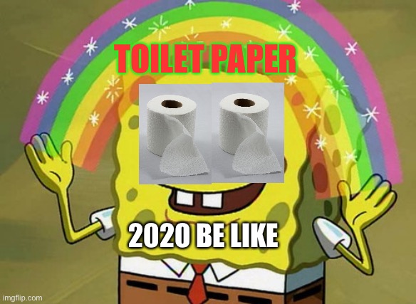 Imagination Spongebob Meme | TOILET PAPER; 2020 BE LIKE | image tagged in memes,imagination spongebob | made w/ Imgflip meme maker